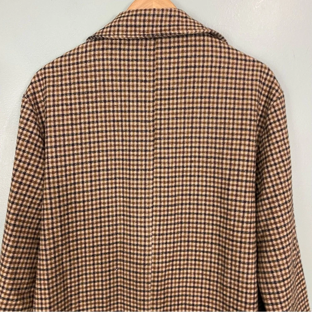 Anthropologie If By Sea Menswear‎ Plaid Overcoat City Coat Brown Academia Small - Picture 9 of 13